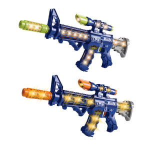 53CM Shooting Toy Gun Combat Rifle with LED Light & Sound Effects Vibrating / Pistol Mainan Berputar Berlampu