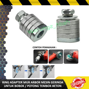 RING MUR ADAPTER ADAPTOR KONVERTER CONVERTER WALL CHASER GROOVING ARBOR MESIN GERINDA GURINDA GRINDA ANGLE GRINDER 4 INCH 4" BOBOK POTONG BELAH PEMBUAT BUAT JALUR PIPA AIR KABEL LISTRIK DI BATU BATA HEBEL DINDING TEMBOK BETON KERAMIK MARMER GRANIT KAYU
