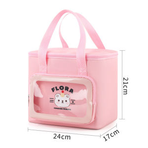 Large Capacity Insulated Lunch Bag Kids Cute Cartoon School Office Picnic Food Storage