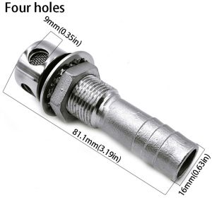 SADSAF Stainless Steel Fuel Tank Vent Straight Air Vent Flush Mount Through Hull Vent Accessories Universal Design Boat Vent Boat Use