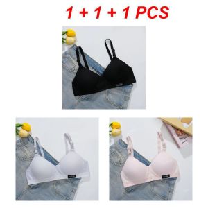 oobest 【Delivery 2-3 days】Buy 2 Take 1 push up bra Wireless Training Bra for Teens Small Chest Push Up Seamless Cotton Lightweight Anti-Sagging