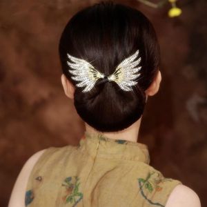 Fashion Hair Twister Crystal Flower Wings Curler Exquisite Temperament Golden Lazy Hairpin Hair Accessories