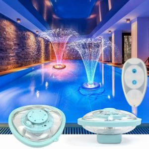 SDFSF 5 Light Modes USB Rechargeable Pool Fountain 4 Spray Modes Energy Efficient Waterfall Fountain Floating Pump Colorful Solar Fountain Solar Water Fountain Pump Above Ground Pools