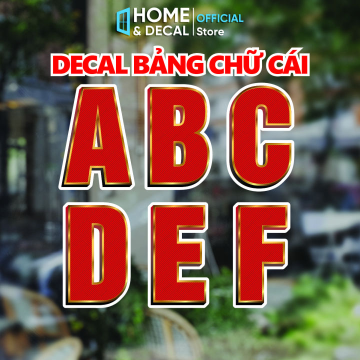 Decal Bảng Chữ Cái ABC, Số Thứ tự 0-9 Sticker Ghép Chữ Rời Trang Trí ...
