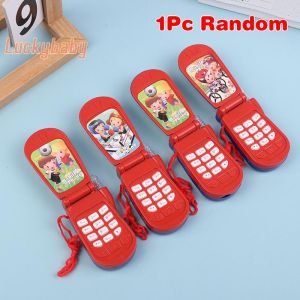 [LuckybabyS] 1pc Lovely Kids Music Lighting Early Education Vintage Flip Analog Mobile Phone Toy Parent Child Interactive Girl Holiday Gift ﻿ new