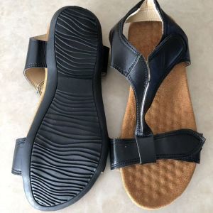 [Free Shipping] New In Stock: Size 43 Large-Size Thick-Soled Wedge WomenS Sandals With Velcro Strap