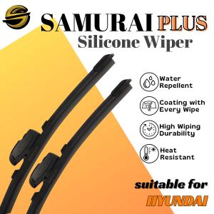 **[Hyundai] Samurai Plus Silicone Wiper Blade | Water Repellent Car Wiper_1 Pasang [Automotive Car Windshield Wiper]