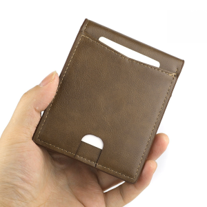 ที่ใส่บัตร ช่องเสียบการ์ด กระเป๋าใส่บัตร มัลติฟังก์ชั่น ทนต่อการสึกหรอ ชิป rfid หนังคุณภาพสูง แบบพกพา