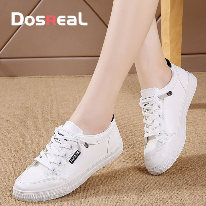 DOSREAL White Flats Shoes for Women Sneakers On Sale Korean Style Slip On  Casual Flat Shoes For Ladies Rubber Shoes Women School Shoes Loafers
