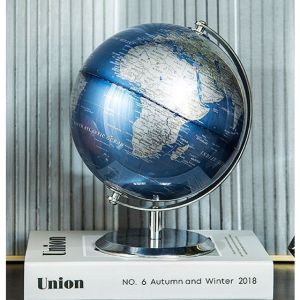 [Toronto2] 20/23cm Black Gold Rotating Globe English Home Office Decoration European Style Light Luxury Creative Crafts Ornament Globe