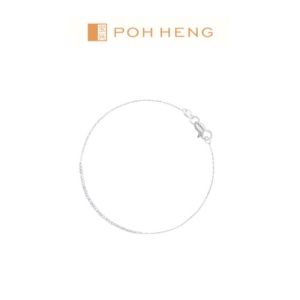 Poh Heng Jewellery 18K Dainty Beaded Bracelet in White Gold