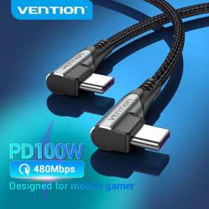 Vention USB C to USB C Cable 90 Degree Angle Type C 100W Power Fast Charging for Google ChromeBook Pixels  Huawei P30 Mate 20/30 Pro Xiaomi Mi9/10 Redmi Note 8 Samsung Galaxy Note 10 2018/2020 Type C cable