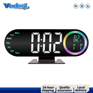 Modern LED Digital Alarm Clock with Large Display USB Powered Electronic Clock for Heavy Sleepers and Kids