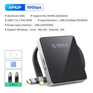 ORICO M.2 NVMe 2230 SSD Enclosure USB C 3.2 Gen 2 Type-C 10Gbps to NVMe PCI-E Adapter for Mobile Laptop