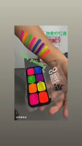 Quivlox Body Paint Face Palette Waterproof Stage Halloween Clown Makeup Glow Art Crayon Party Cosmetic Set Cat