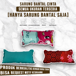Sarung Bantal Cinta 90x45 cm Motif Anak Dewasa Bahan Disperse