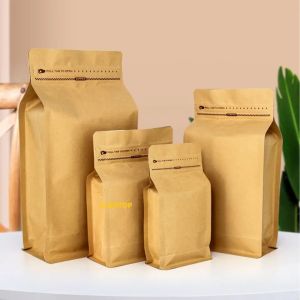[1kg/size] túi 8 cạnh cafe GIẤY KRAFT đựng trà/cafe size 250gr 500gr 1kg