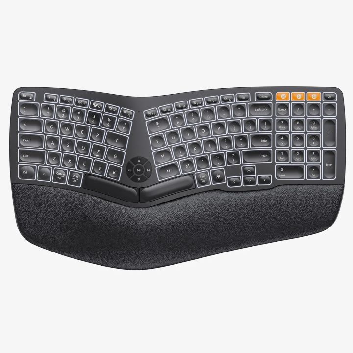 Protoarc EK01 Wireless Keyboard Rechargeable Bluetooth Ergonomic Backlit Ergo Split Keyboards With Wrist Rest