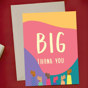Thank You Card - Big Thank You | Colorful Hands Clapping Design | A6