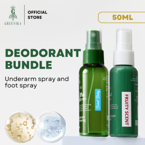 [ DEOFOOT SPRAY + DEOULTRA SPRAY SCENTED BUNDLE ] Greenika DeoUltra Sweet Baby + DeoFoot Fruity Scent Foot Spray for Foot Odor Antiodor Foot Deodorant Spray Deodorant for body odor Armpit Whitening Deodorant for Women DeoFoot Spray Foot Spray Deo