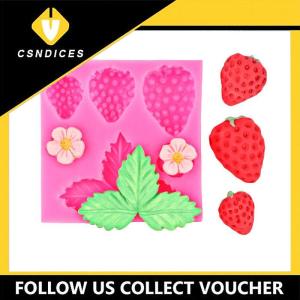 [Csndices] Strawberry Flower Leaf Fondant Silicone Mold Cake Decorating Tool Sugarcraft Chocolate Gumpaste Mold Resin Clay Tool