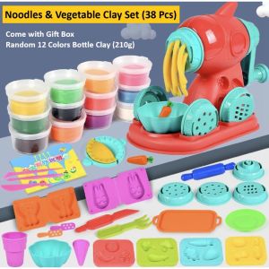 Kid Clay Set Pretend Play Kitchen Ice Cream Burger Noodle Set Early Learning Mainan Kanak Kanak Tanah Liat 儿童粘土套装早教益智