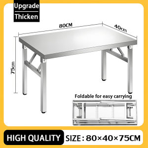 【FAST DELIVERY】Stainless Steel Folding Table Fully Assembled 100/120*60*80cm Dining Table Thicken