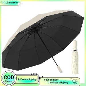 [Jocestyle Outdoor Mall]Fully Automatic Travel Umbrella Windproof Reverse Folding Umbrella 16 Bones UV Protection Umbrella for Sun Or Rain Days