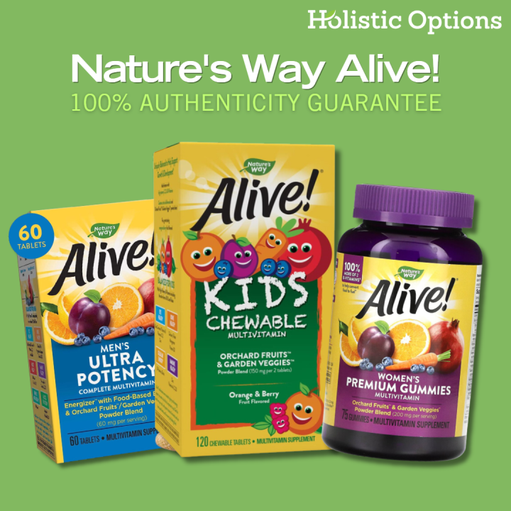 Nature's Way, Alive! Men's Women's Kids Ultra Potency & Complete ...