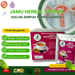 Obat Polip Rahim - Kanker Serviks/Rahim - Penyakit Kista - Miom - Kista Endometrium - Kista bartholin - Kista Ovarium - Benjolan di Perut - Radang Panggul - Radang Rahim - Jayyida Kunyit Sirih 12 Sachet