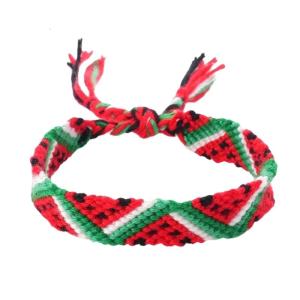 Unique Watermelon Bracelet Handwoven Bracelet Adjustable Cotton Thread Braided Bracelet for Man and Women