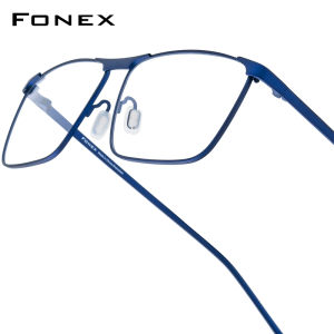 FONEX Pure Titanium Glasses Men Brand Design Square Eyeglasses Business Full-Rim Japanese High-Quality Ultralight Custom Optical Eyewear 8526