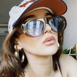 FIRST Vintage Large Frame Sunglasses Lightweight Fashion Wide Legs Sun Glasses Trend Leopard Print UV400 Eyewear