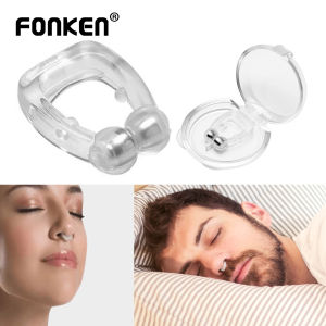 FONKEN Silicone Anti-snoring Nose Clip Magnet Sleep Aids Bedside Table Mute Sleep Aids Protection Night Anti-snoring Device Health Care