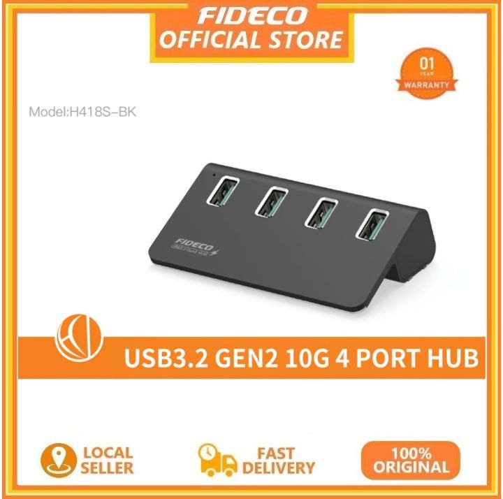 Fideco usb 3 2 gen 2 10g 4 port hub lazada