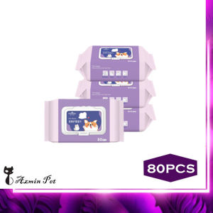 Meishiyu Pet Wipes Wet Tissue for Dogs & Cats (80 Sheets)