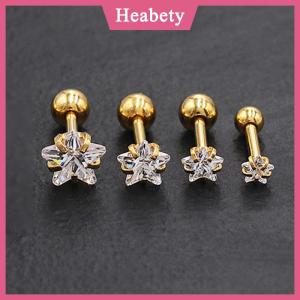 Heabety  316L thép không gỉ Helix  Sao Bông tai phụ nữ 1PC xu hướng Zircon Thùy rook sụn tai trang sức phụ kiện cơ thể