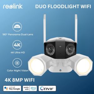 Reolink Duo Floodlight WiFi Outdoor Security Camera 180° FOV Smart Human/Vehicle/Pet Detection Siren Alarm 2.4G/5GHz