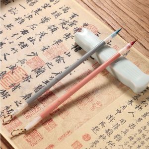 LANCE ภาพวาดสีน้ำมันเพ้นท์ พู่กันอักษรจีน ไม้สำหรับไม้ สีน้ำมันสีน้ำ แปรงทาสีศิลปะ มืออาชีพอย่างมืออาชีพ ขนหมาป่า แปรงเขียนพระคัมภีร์ เครื่องมือวาดภาพวาด