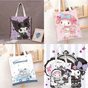 Cinnamoroll Kuromi Melody Handbags Canvas Bag Womens Single Shoulder Simple Girl Sanrio Tote Bags for Wome