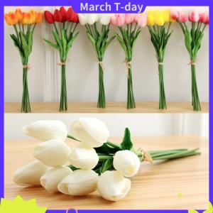 March ดอกไม้ทิวลิปเทียมปลอมช่อจริงสัมผัสบ้านงานแต่งงานตกแต่งปาร์ตี้