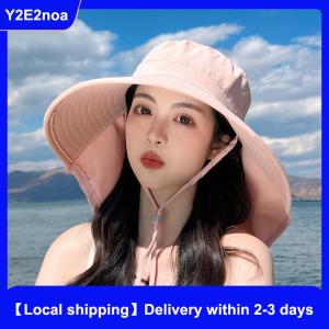 【Local shipping】 Summer Women Bucket Hat With Shawl Lightweight Breathable Face Neck Protection Sun Hat Beach Cap Design Travel
