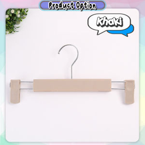 Premium Wood Pant Hanger With Stainless Steel Clips Trouser Clothes Rack 裤架 Penyangkut Seluar Kayu -SO43