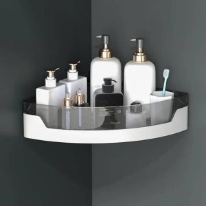 Adhesive Corner Shower Hanging Rack Shower Shelf Storage Basket Wall Mounted Organizer for Shampoo Kitchen Rack R1505