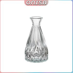 Onisa Vintage Glass Vase Mini Transparent Hydroponic Flower Vase Desktop Home Decor Glass Prop 1Pc
