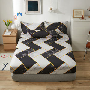 3in1Bedsheet single / Double/queen /king size full A fitted sheet and 2PC pillow case set Dust-proof bed protection