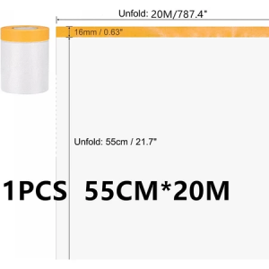 Multi-purpose Masking Film with Tape 55/110/180/280CM House Painting Protection Film Cover Furniture Dust Cover