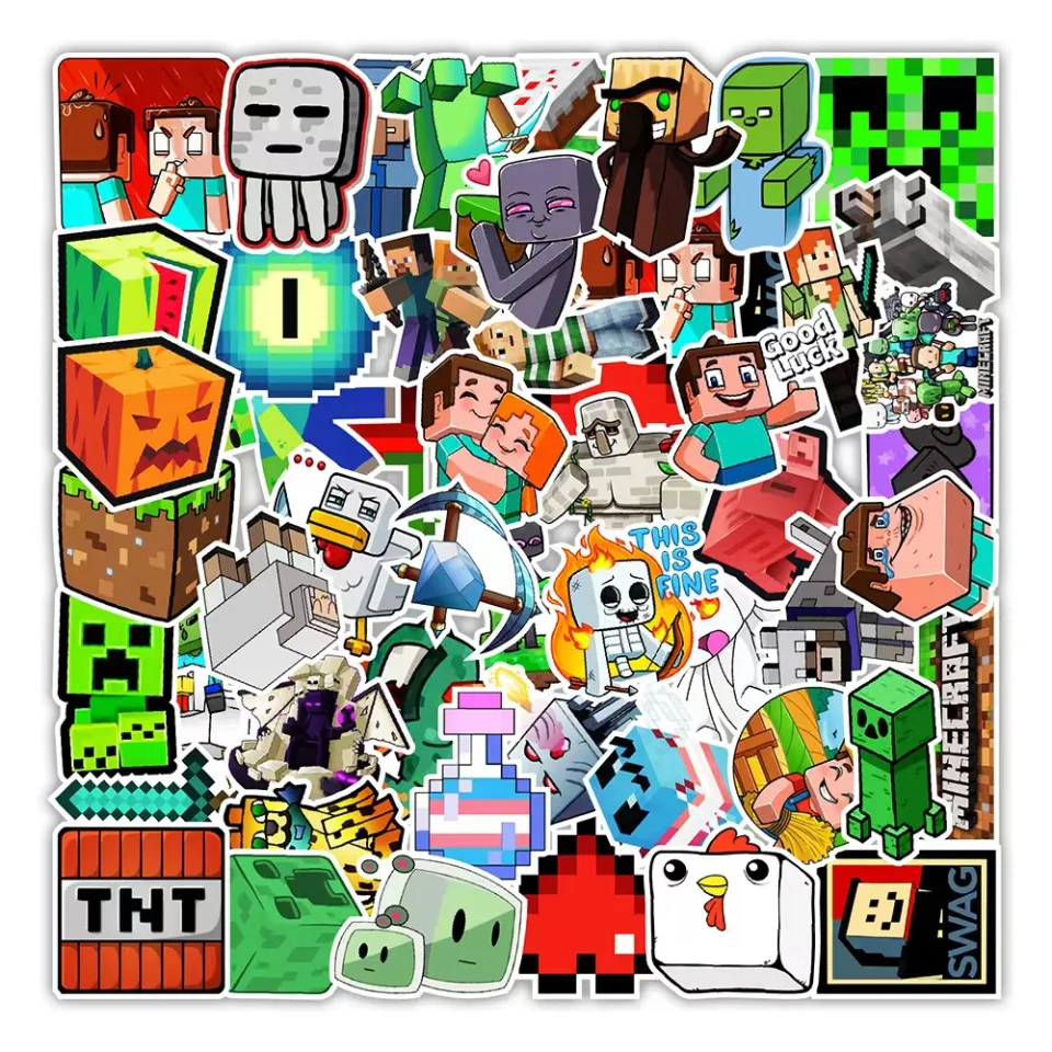 50Pcs/Set Explosive Game Minecraft Waterproof Sticker MC Decorative  Graffiti Sticker Decal for Toys Fashion DIY Decals Doodle Stickers | Lazada  PH