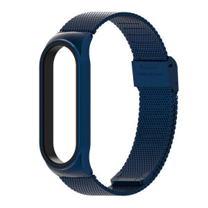 BassPal For Xiaomi Mi Band 8 7 6 5 4 3 Strap MiBand 5 6 7 Straps Metal Milanese Stainless Steel Bracelet Wrist Pulseira Correa Man Woman