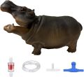 Fish Tank Bubbler Decorations Aquarium Ornament Kit with Air Stone Pump - Hippo Aquarium Decor (9.8ft Tube). 